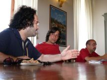 Voci tra le Mura. Da sinistra Federico Paci, Enrico Piergallinie Piergiorgio Cin&igrave;