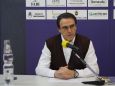 L'allenatore Recalcati in conferenza stampa