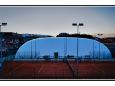La copertura pressostatica di uno dei due campi da tennis del Circolo truentino (foto Simone Ceci)