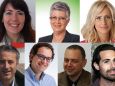 I candidati sindaci Ilenia Ceci, Gabriella Cichetti, Tonia Piccioni, Nicolino Colonnelli, Luca Fal&ograve;, Stefano Flajani, Luca L'Innocente