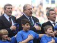 Pierluigi Camiscioni durante gli inni allo Stadio Olimpico