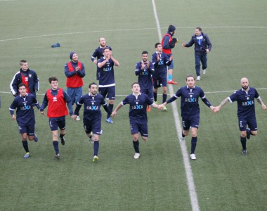 Festa Porto d'Ascoli al fischio finale dopo l'1-0 sul Corridonia