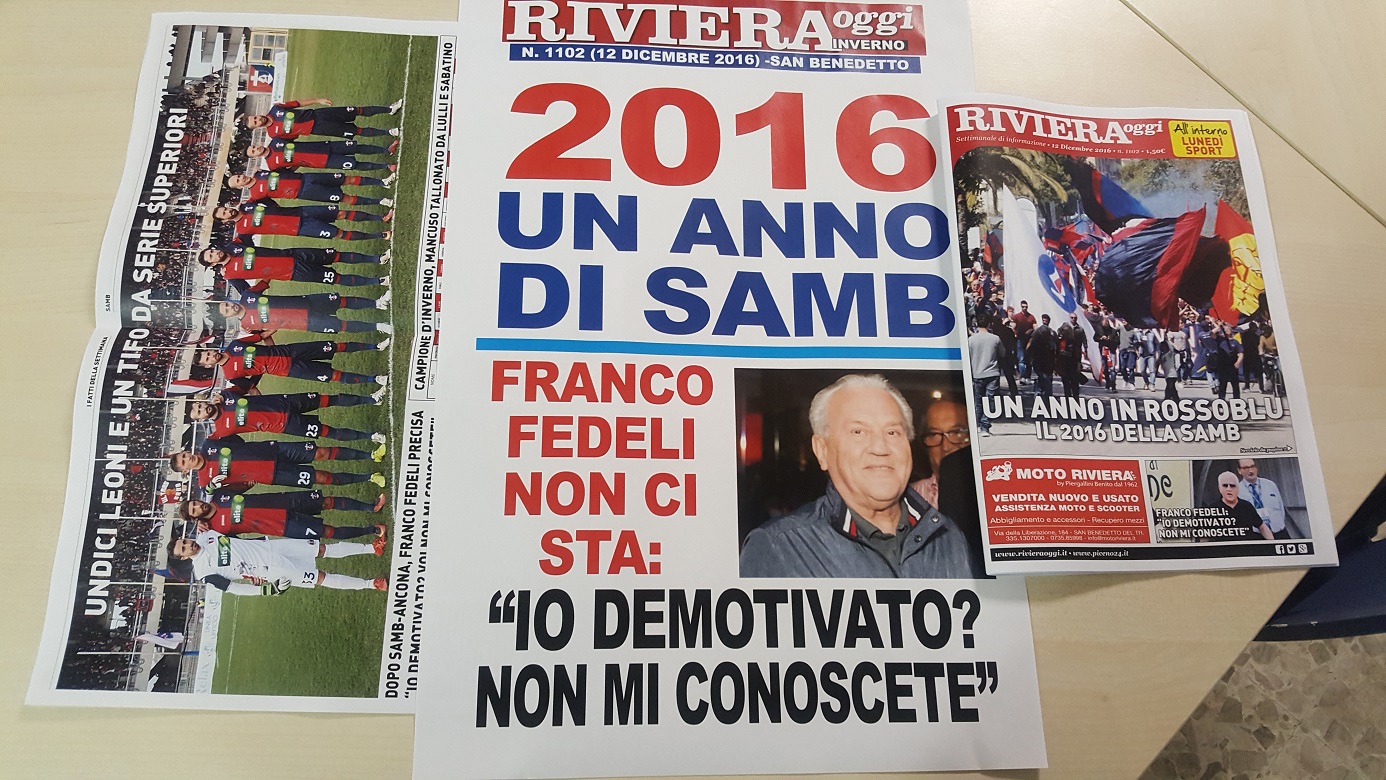 Riviera Oggi » Rivivi tutto l'entusiasmante 2016 della Samb! Solo ... - Riviera Oggi