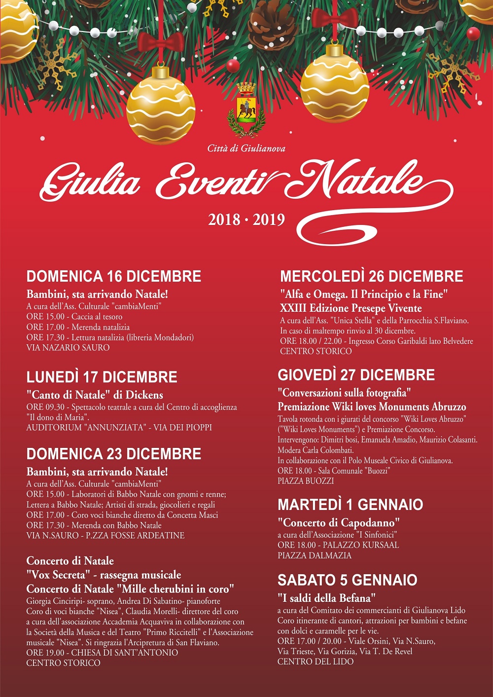 Albero Di Natale Wikipedia.Giulia Eventi Natale Iniziative A Giulianova Dal 16 Dicembre Fino All Epifania Riviera Oggi