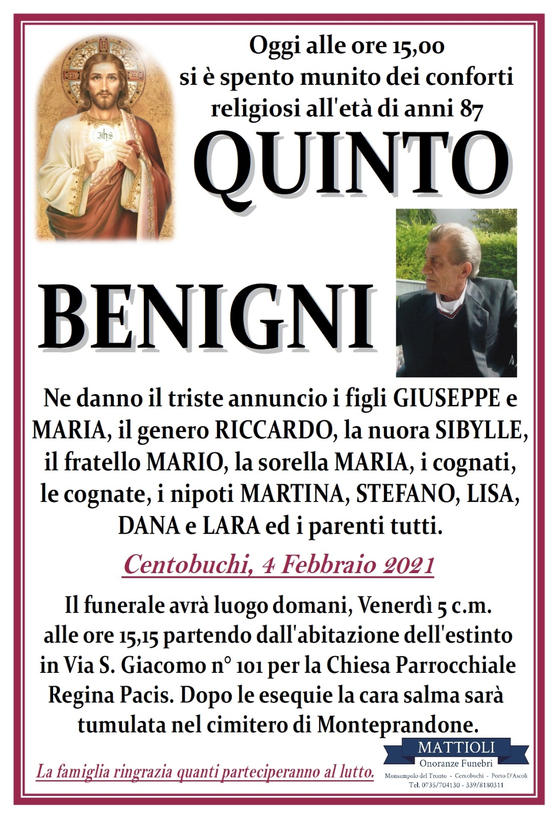 Quinto Benigni Riviera Oggi