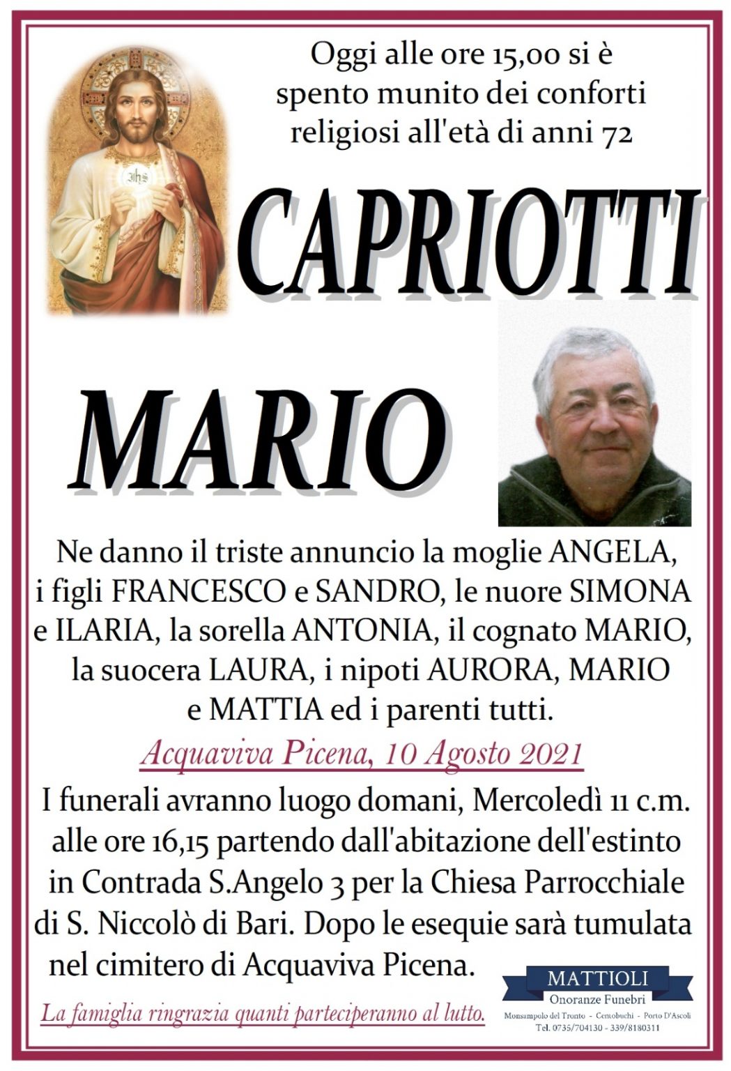 Mario Capriotti Riviera Oggi