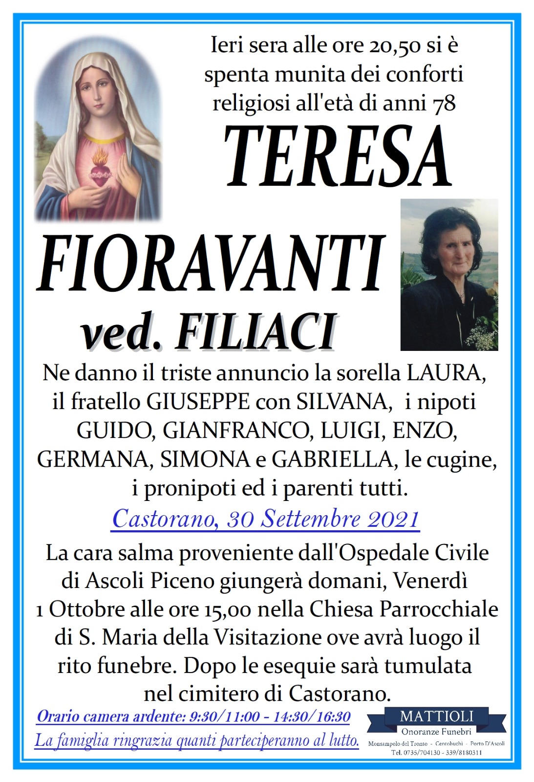 Teresa Fioravanti Riviera Oggi