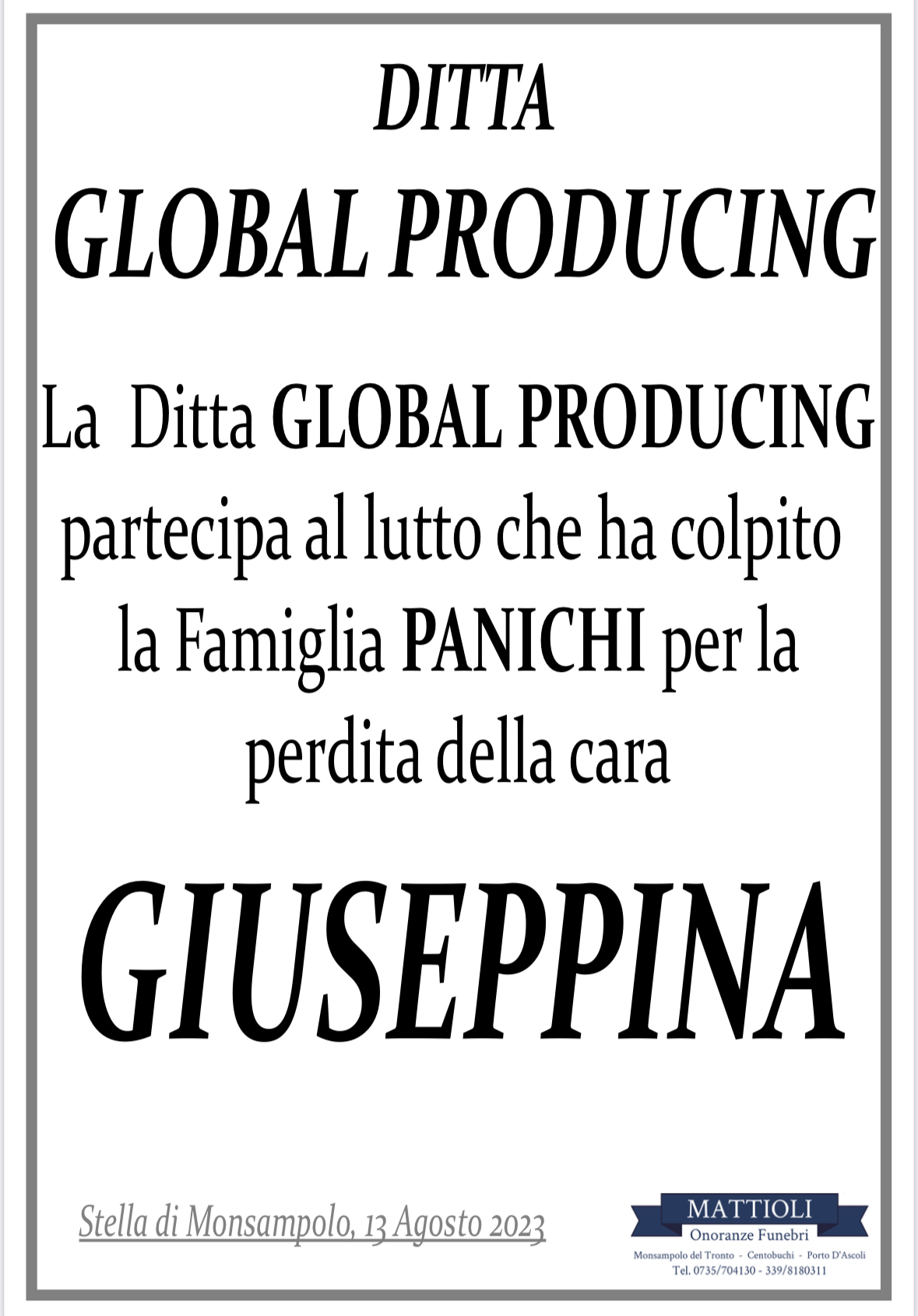 Partecipazione Giuseppina Gabrielli